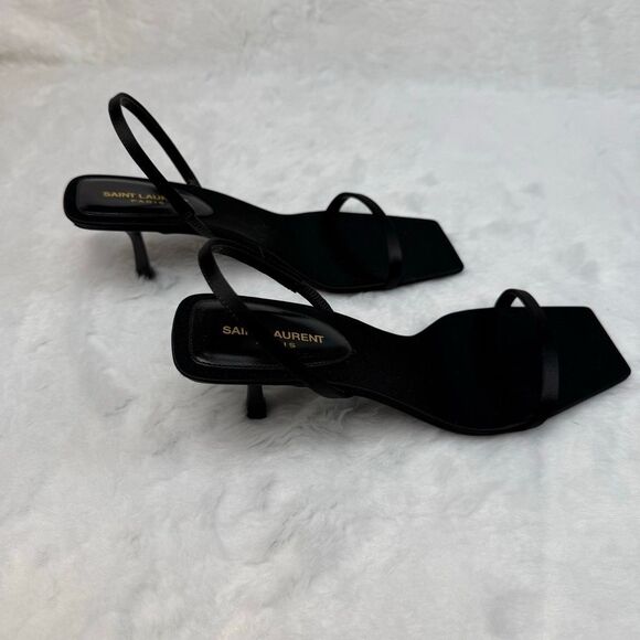 Yves Saint Laurent Women's Jaspe Sandals in Satin Crepe - Picture 7 of 12